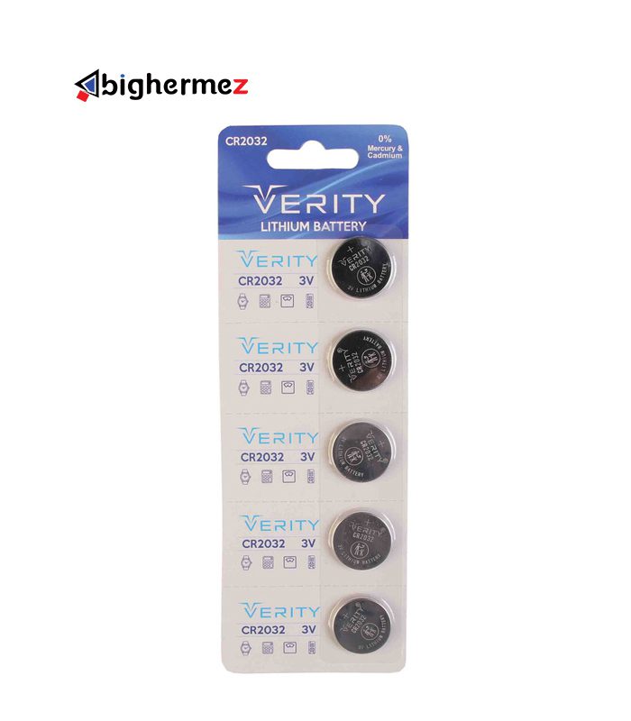 باتری سکه ای 2032 وریتی بسته 5 عددی باتری سکه ای 2032 وریتی بسته 5 عددی