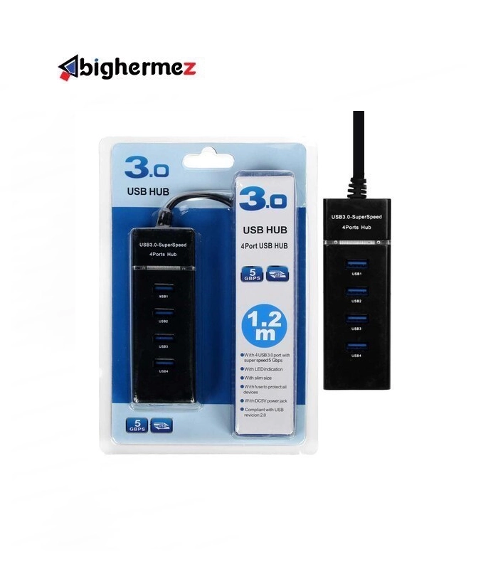 HUB SPEED 1.2M هاب 4 پورت USB3.0 سوپراسپید 1.2 متر مدل 1067 - تصویر 1
