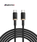 کابل شارژ سریع USB-C به USB-C بیسوس مدل Dura 240W طول 1m - مشکی/طلایی