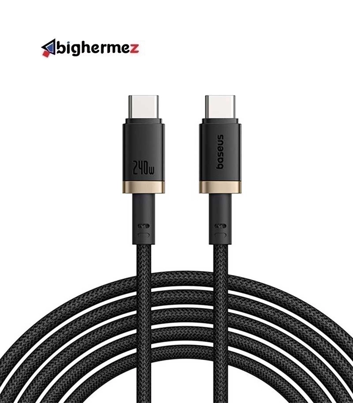 Dura-240W.webp کابل شارژ سریع USB-C به USB-C بیسوس مدل Dura 240W طول 1m - مشکی/طلایی - تصویر 1